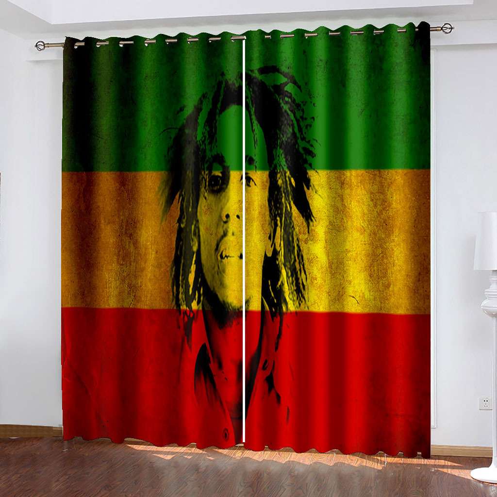 欧美风时尚简约画像印花高品质遮光窗帘外贸电商 窗帘布遮光