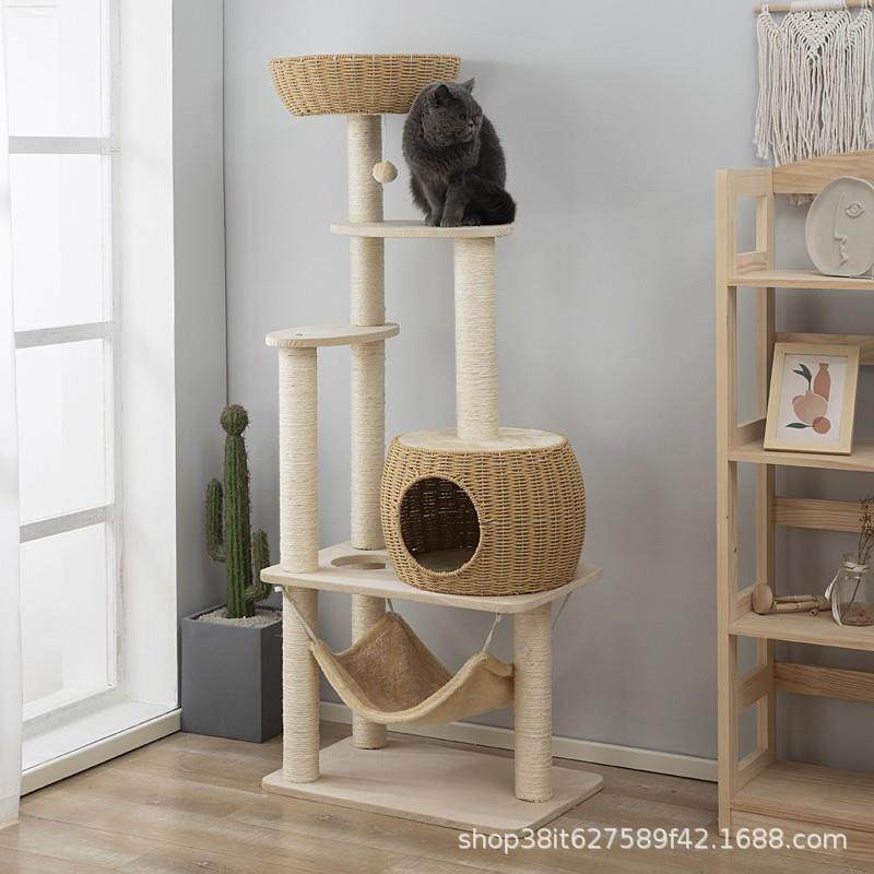 藤编织猫爬架猫窝猫树一体大型剑麻猫攀爬猫抓柱四季通用跳台架子,电子元器件市场,其它元器件,淘宝优惠券,粉丝福利购,淘宝优惠卷