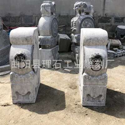 厂家供应石雕门当抱鼓石门墩大理石仿古青石门当石摆件 现货