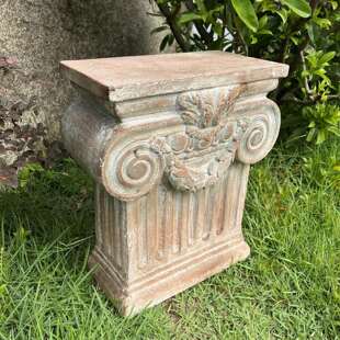 欧式复古做旧罗马柱别墅花园摆件庭院阳台底座盆垫装饰品摄影道具