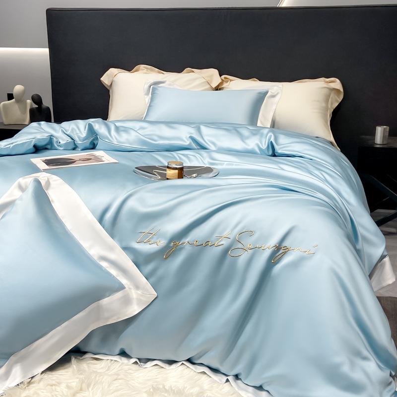 100支进口兰精天丝床上四件套a类母婴级裸睡冰丝床单被套床笠床品