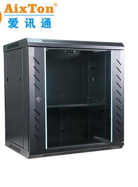 15U壁挂式机柜 黑色780mm服务机柜 壁挂式网络机柜