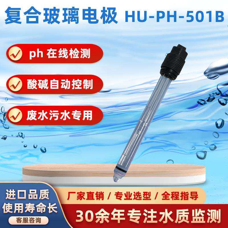 供应PH水质监测 501B玻璃外壳在线PH计电极 工业PH探头厂家