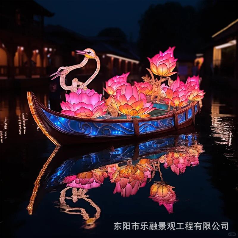 景观花灯彩船景区河道巡游水上表演节庆活动宣传企业灯展节日灯会