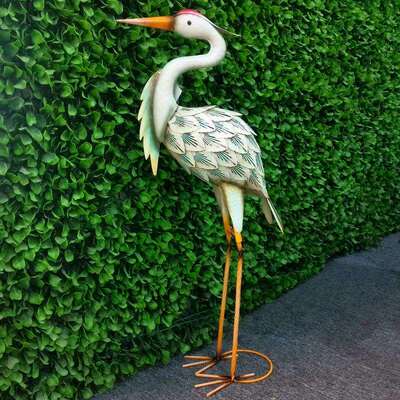 亚马逊铁工艺别墅户外雕塑田园风庭院景区美乡村鹤鹭鸟动物摆件