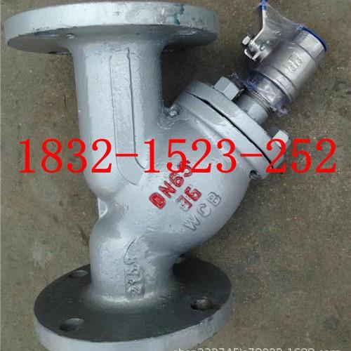 GL41H-16C铸钢WCB带排污口法兰Y型过滤器带丝扣快速排污DN50-300