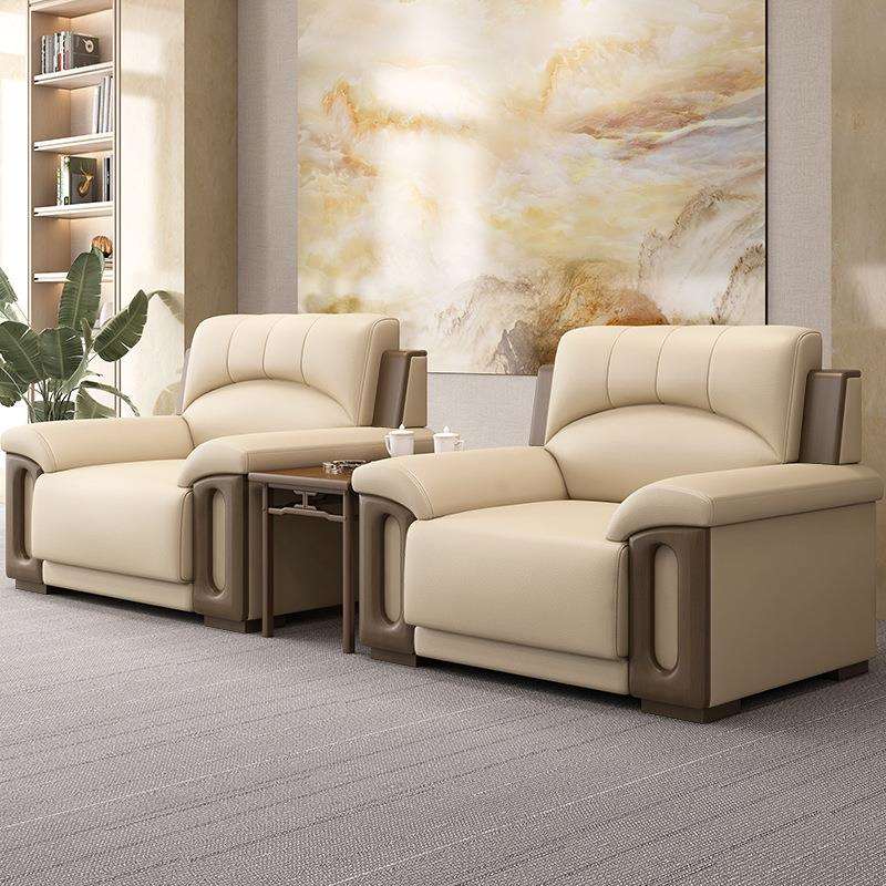 办公接待沙发会客贵宾新中式会议室大会堂领导商务会客洽谈单人位