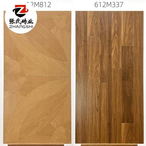 法式复古微模精雕拼花木纹砖600x1200客餐厅阳台柔光防滑耐磨地砖