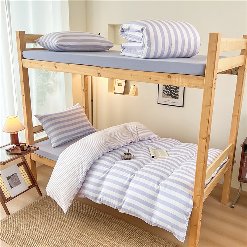 大学生宿舍床上三件套水洗棉w寝室床单人被套六件套被子全套一整