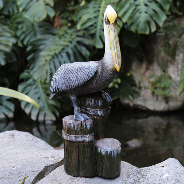 别墅仿真庭院户外摆件水池造景工艺品树脂鱼池花园装饰动物鹈鹕