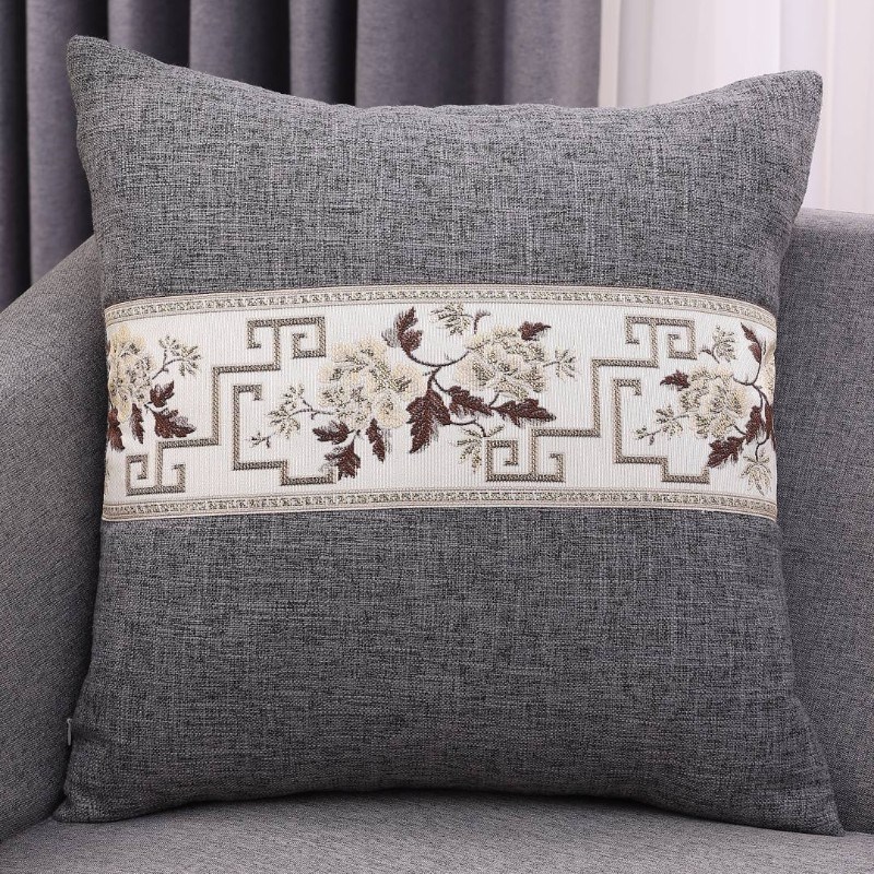 棉麻抱枕新f中式红木沙发靠垫方形大靠背简约时尚腰枕套不含芯