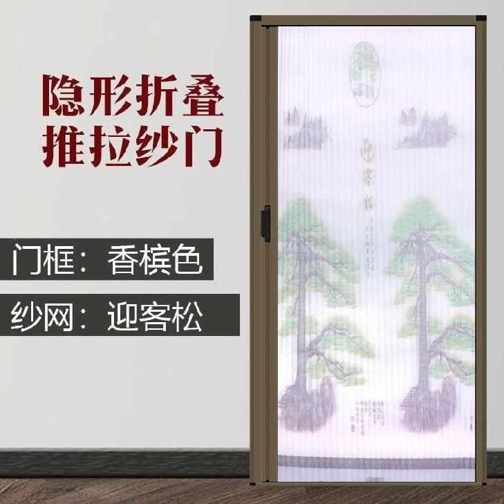 可拆纱窗门侧面推拉防蚊门帘纱窗款磁吸J轨道式简易纱门可收缩门