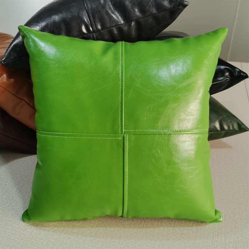 轻奢欧式皮抱枕风车拼接沙发wPU仿皮油腊皮沙发垫客厅新款车载抱