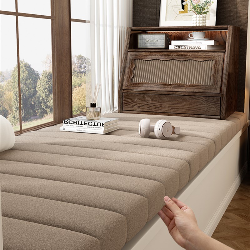 覆古中古风飘窗垫窗台垫2s025新款四季通用可拆洗阳台改造坐垫定