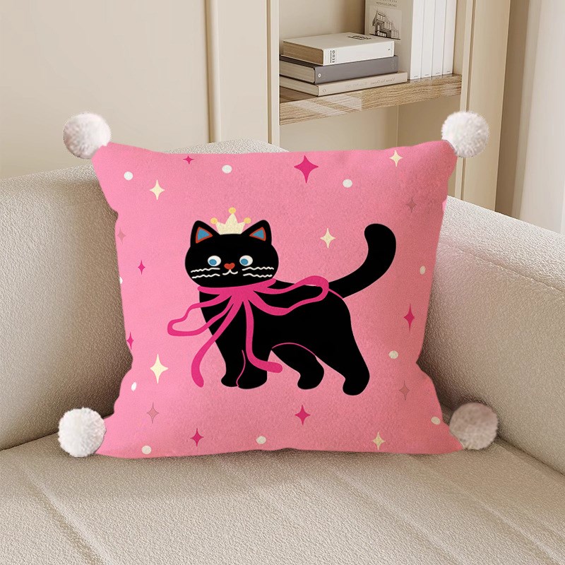 斑点猫抱枕卡通客厅m沙发靠枕办公室午休腰靠垫宿舍床上靠枕可拆