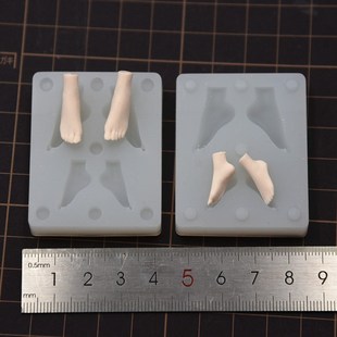 Q版超轻粘土身体模腿模 正比硅胶模具树脂黏O土软陶翻糖树脂土适