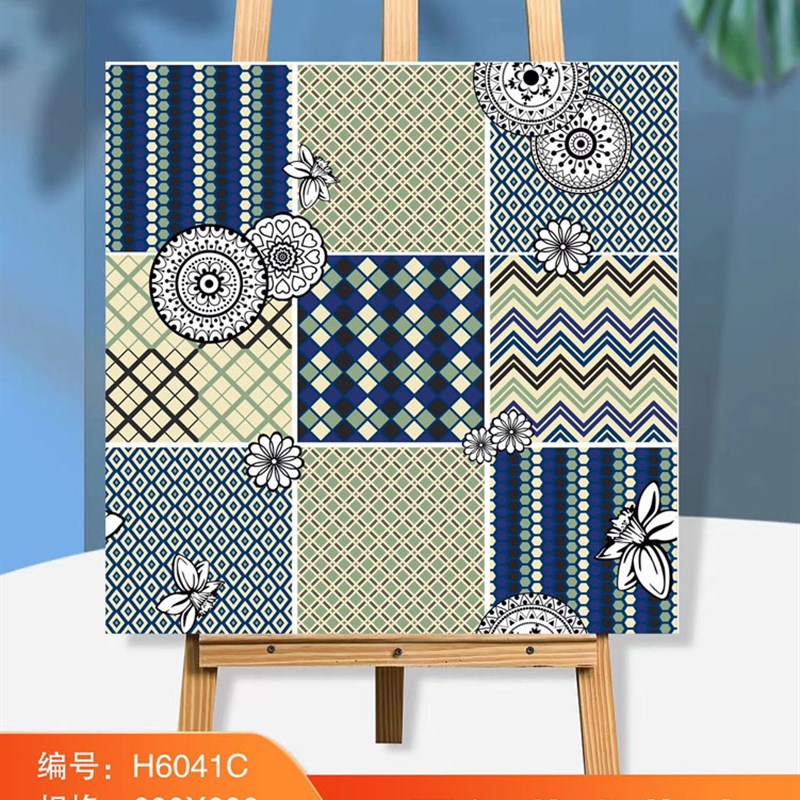 法式复古风花砖600x600厨房卫生间阳台N民宿餐厅商铺防滑墙地砖