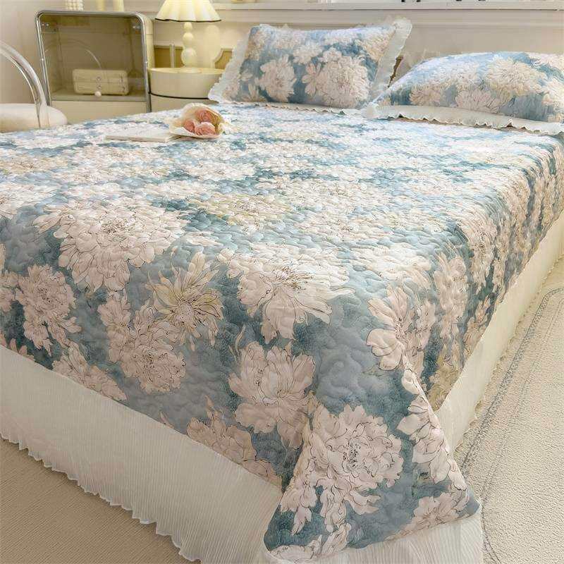 2025新款A类莱赛尔兰精天丝韩版印花床盖床裙床褥