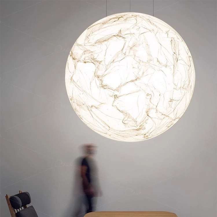 轻奢简约创意挑空餐厅客厅卧室复式别墅商场大型场所装饰月亮吊灯