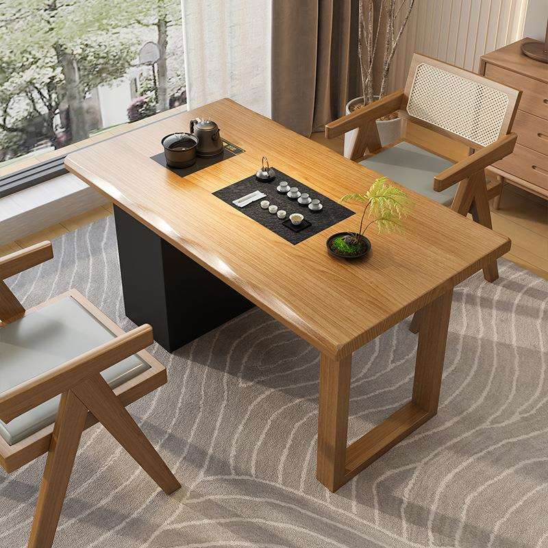 可移动阳台茶桌家用小茶台实木茶桌椅子组合客厅小型泡茶桌小茶几