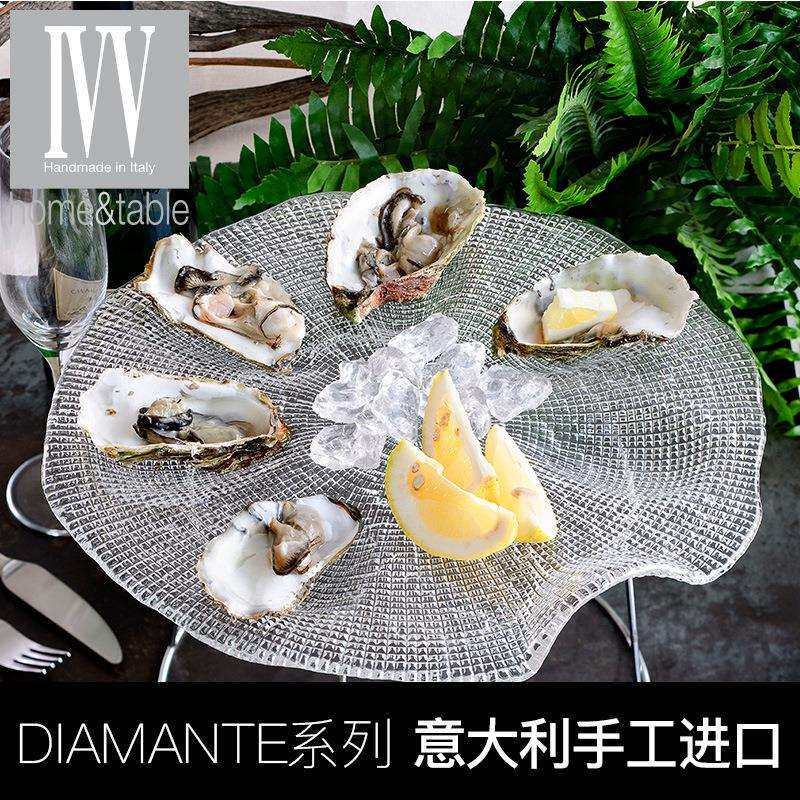 意大利进口水晶玻璃盘欧式客厅家用西餐盘子点心盘寿司盘餐具