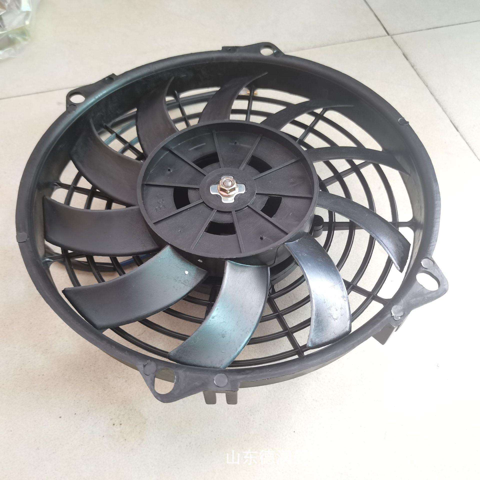 跨境汽车改装 弯叶制冷设备冷凝风扇散热风扇/汽车风扇 12V 80W