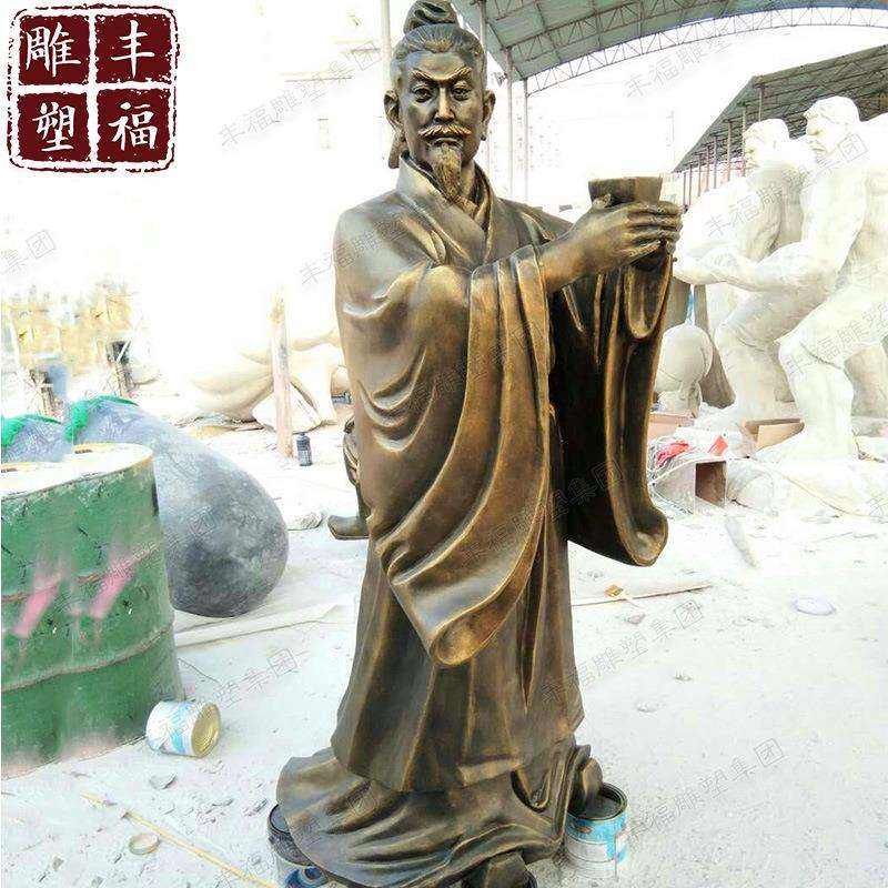 现货供应玻璃钢人物桃园三结义雕塑仿铜古代三国人物树脂雕塑摆件