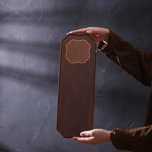 北美黑胡桃木茶托盘干泡台新中式小型干泡茶盘高端实木家用轻奢