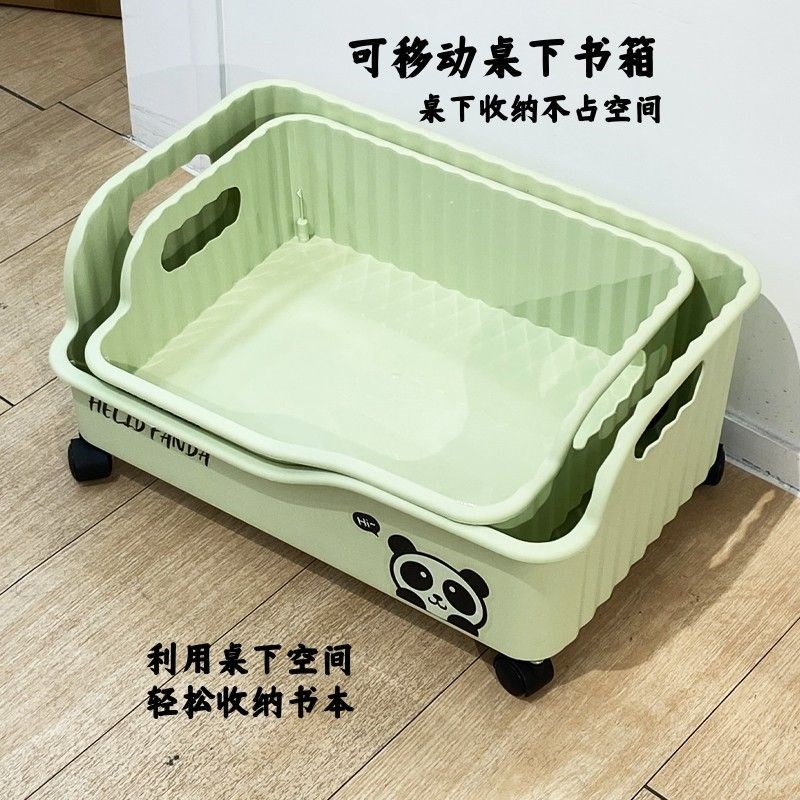 外卖置物架放门口餐饮外卖快递架家用桌下书架可移动书本收纳筐子