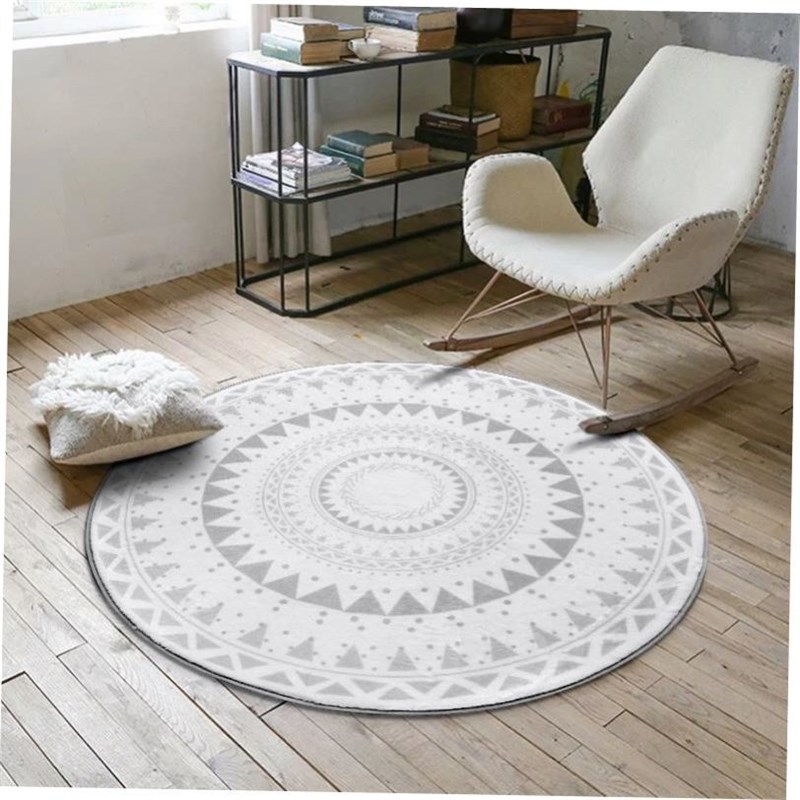 Nordic Modern Plush Floor Rug Round Area Carpet For Living