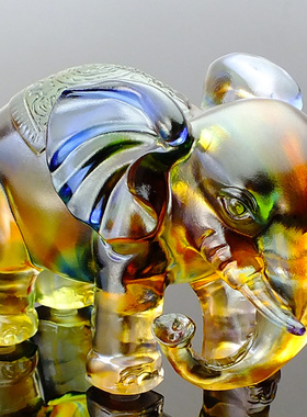 如意高客厅高端中气大s国风财象象升琉璃大象摆件招财镇宅