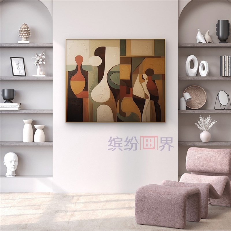 抽象人物手绘装饰画现代简约壁画餐厅客厅沙发背景墙艺术画丙烯画图片