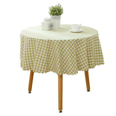 红白小格子圆桌布餐桌布防水台布洽谈小圆桌家用边几茶几阳台新年