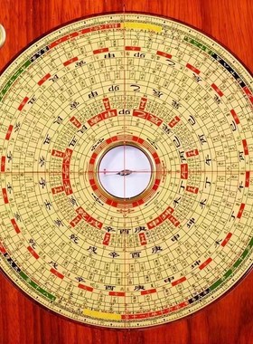 万福堂罗盘高精度专业红木色八寸综合盘三元三合综合随身罗经仪