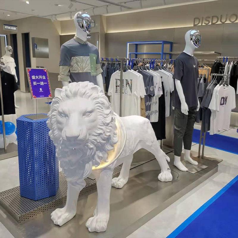 狮子雕塑落地灯北欧创意设计师款客厅艺术大型动物摆件服装店装饰