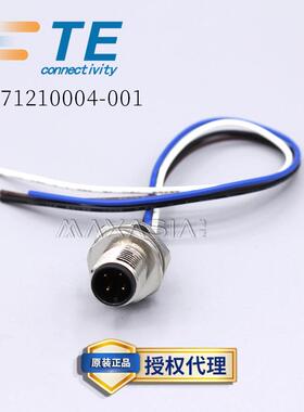 TE泰科M12面板安装连接器T4171210004-001公端4芯A code带0.2米线