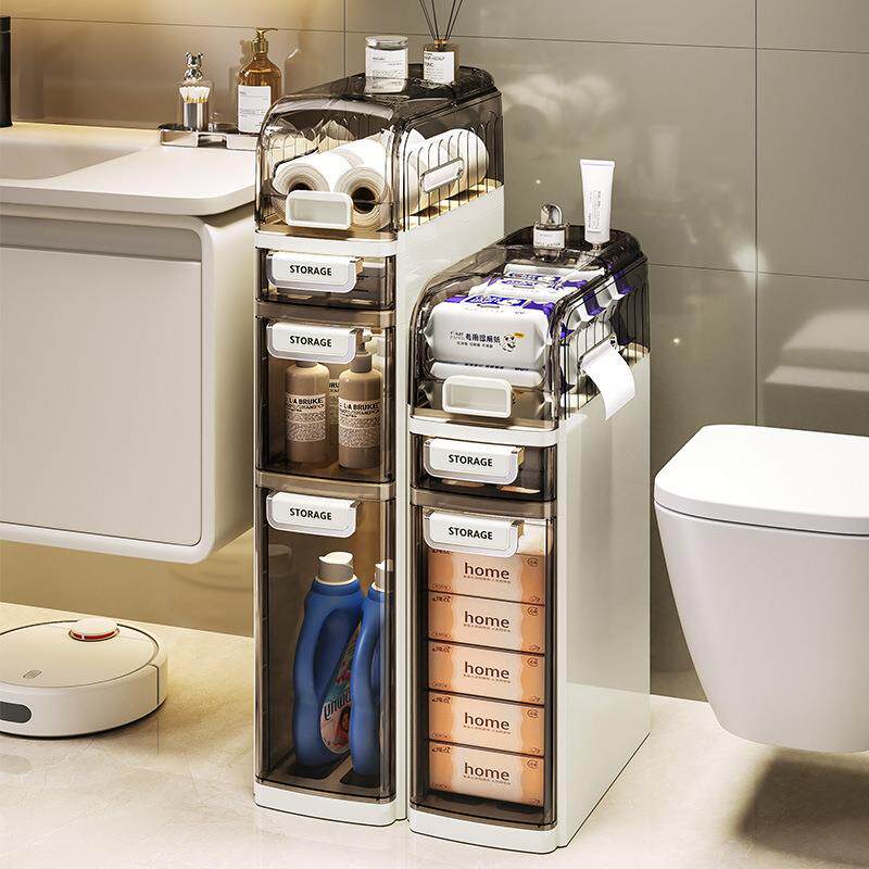 夹缝收纳柜抽屉式多层卫生间厕所窄缝置物架厨房冰箱侧边储物柜子