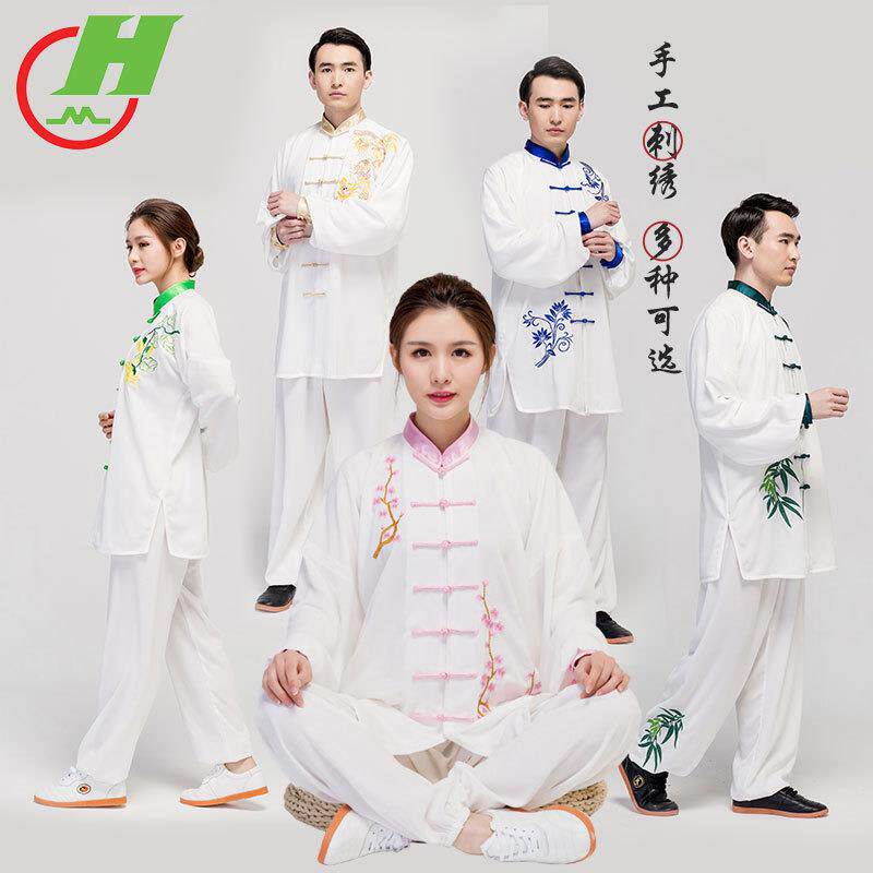 红棉太极服夏季嘉嘉棉男绣花武术练功服太极拳中国风刺绣太极服女