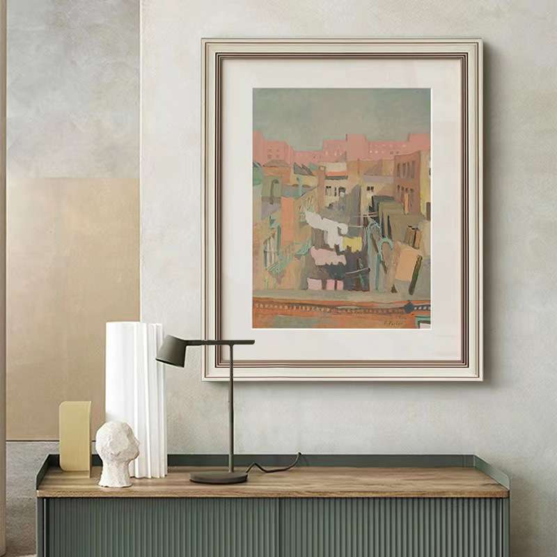 简约现代室外风景建筑装饰画卧室餐厅玄关挂画北欧壁画图片