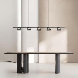 新款 2022餐厅长条吊灯轻奢办公室岛台设计师饭桌吧台一字玻璃吊灯