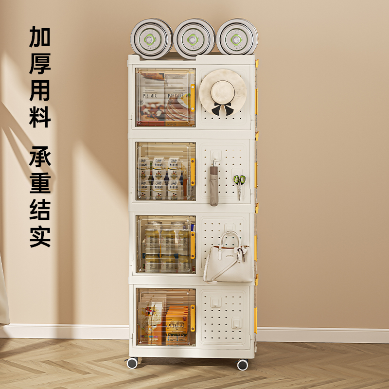 可移动书架免安装折叠收纳柜书箱零食玩具置物架子小推车家用书柜