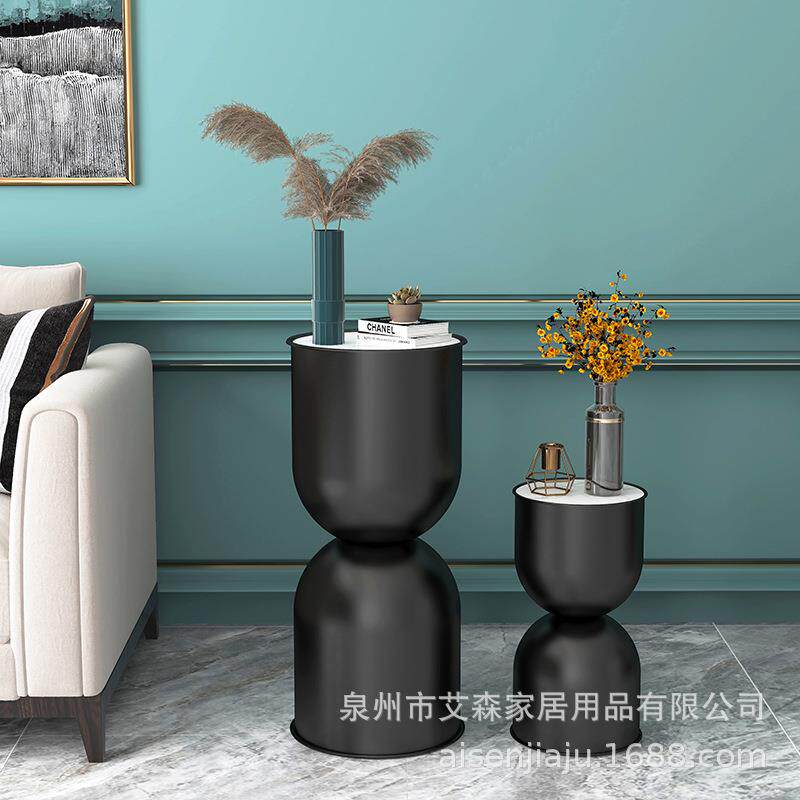 北欧创意网红茶几轻奢简约现代高脚沙漏边几客厅艺角几圆桌柜异形