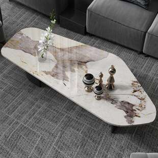 DDSKB056茶几岩板茶几轻奢意式客厅家用小户型酒吧桌子椭圆网红创