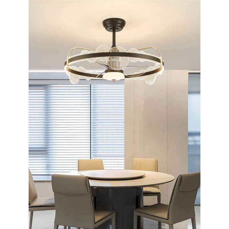 创意风扇吸顶灯轻奢客厅餐厅主卧室电扇一体灯新款简约风扇灯