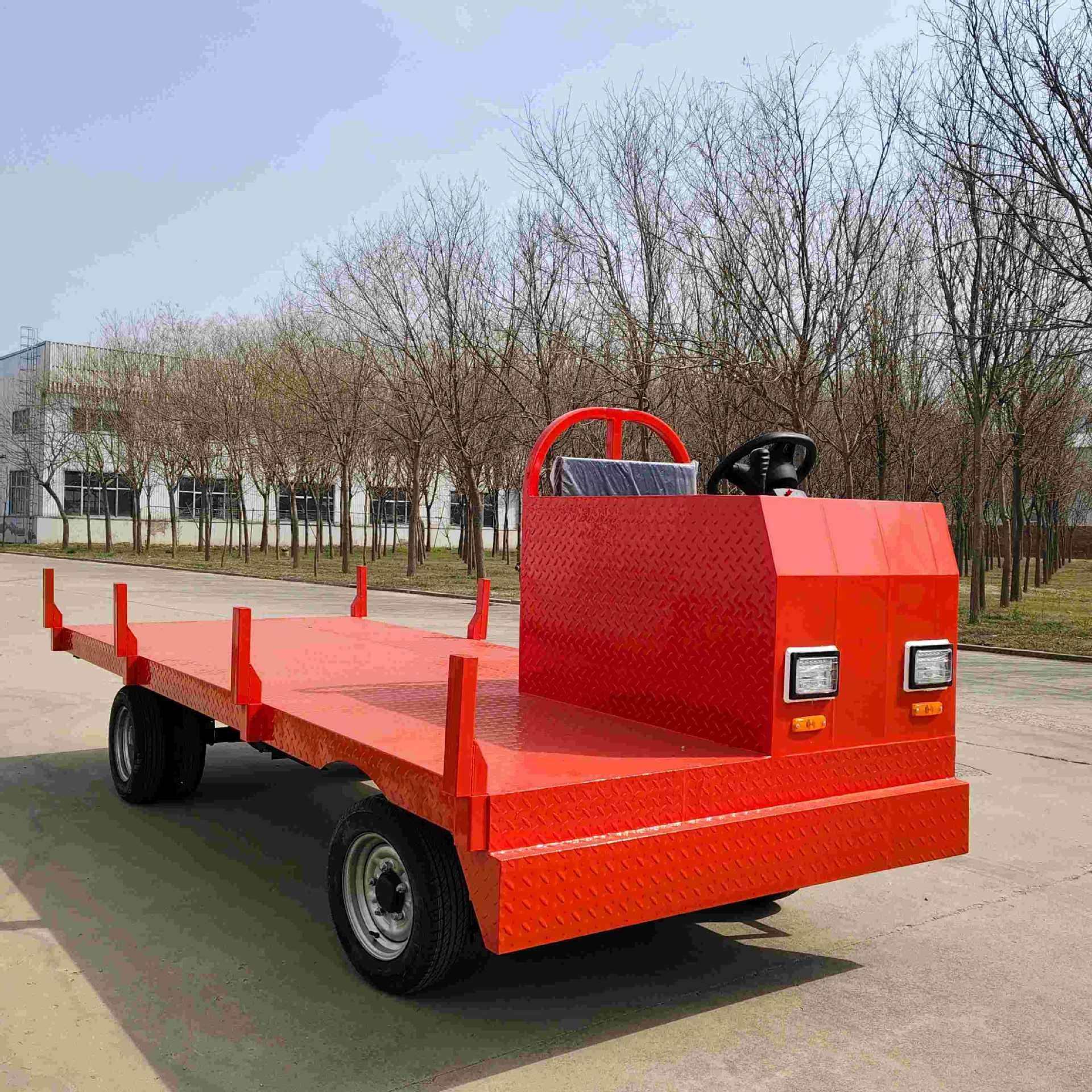 电动四轮平板车 厂区拉货运输车 多功能物流牵引车 载重王平板车