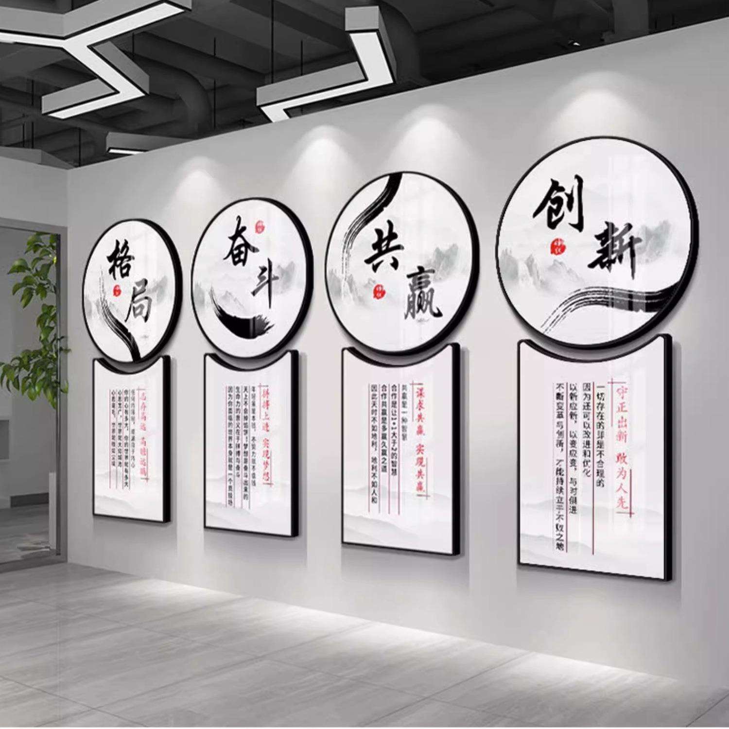 办公室挂画公司企业文化形象墙过道走廊楼梯会议室励志标语装饰画