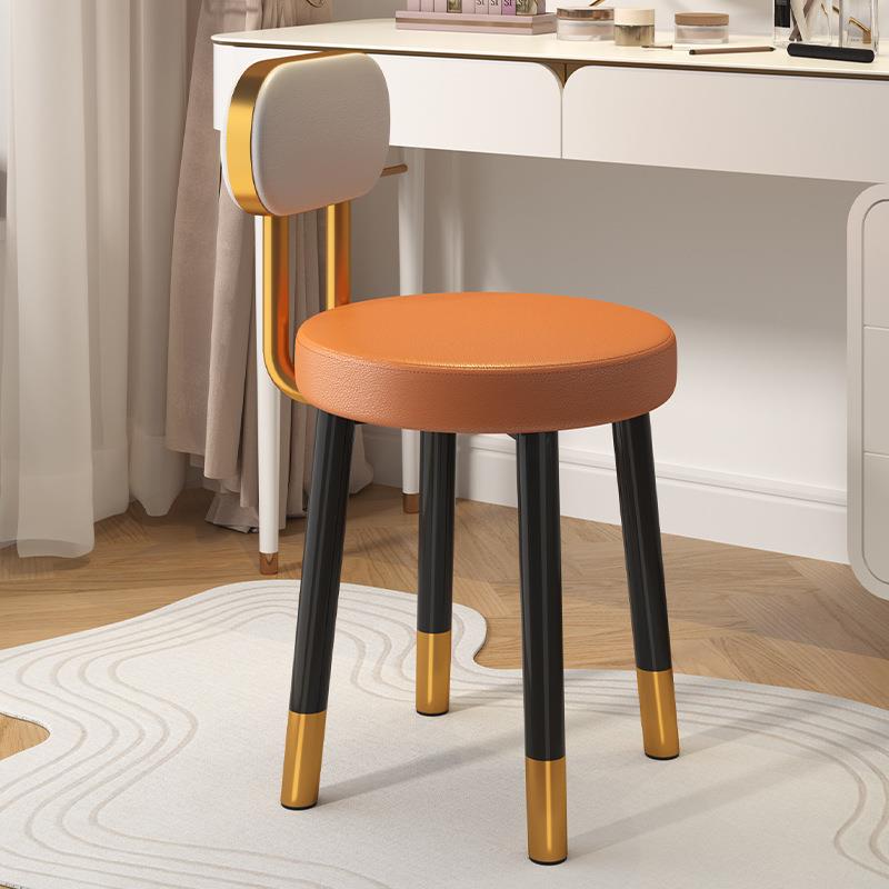 凳子靠背椅子餐椅家用餐桌椅小户型圆凳卧室美甲梳妆凳简约化妆椅