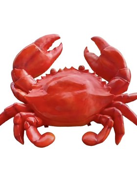吊饰发光螃蟹帝王蟹玻璃钢雕塑海鲜酒楼餐厅小龙虾鱿鱼龙虾大摆件