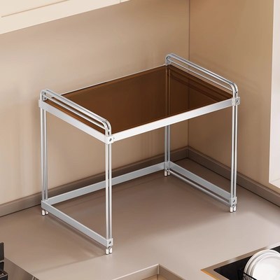 德国不锈钢厨房微波炉架子置物架台面烤箱电饭煲一体电器收纳架