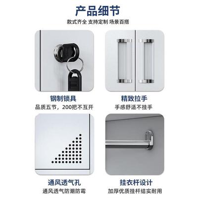 二门更衣柜员工储物柜浴室健身房工厂车间更衣柜铁皮储物柜大容量